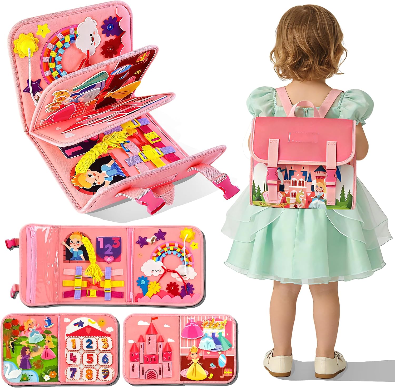 Kids Quiet Toys - Fun Princess Castle Activity Backpack｜Kids Learn