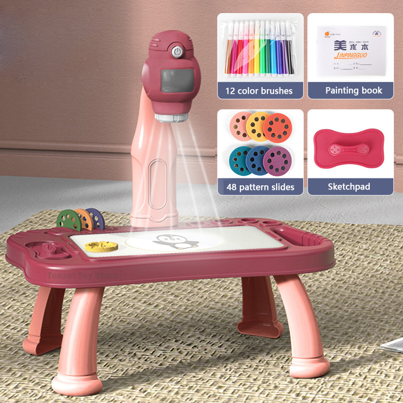 Kid Toys And Craft - Smart Projector Kids Painting Table Set