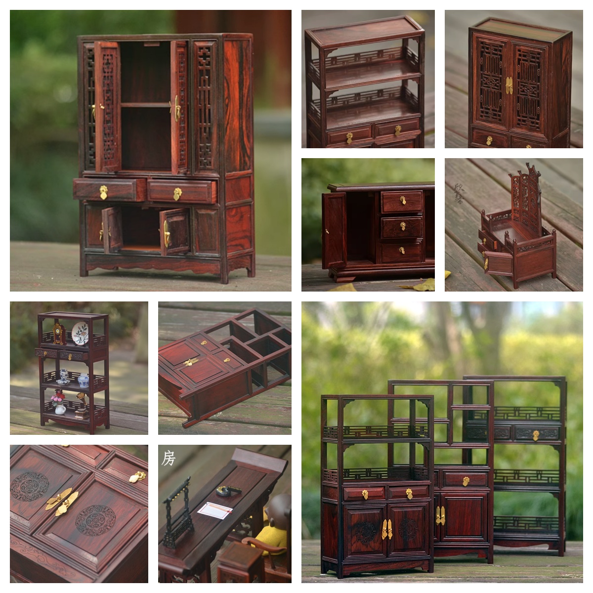 Dollhouse Furniture Set - Chinese Ancient Style Miniature Dollhouse Furniture