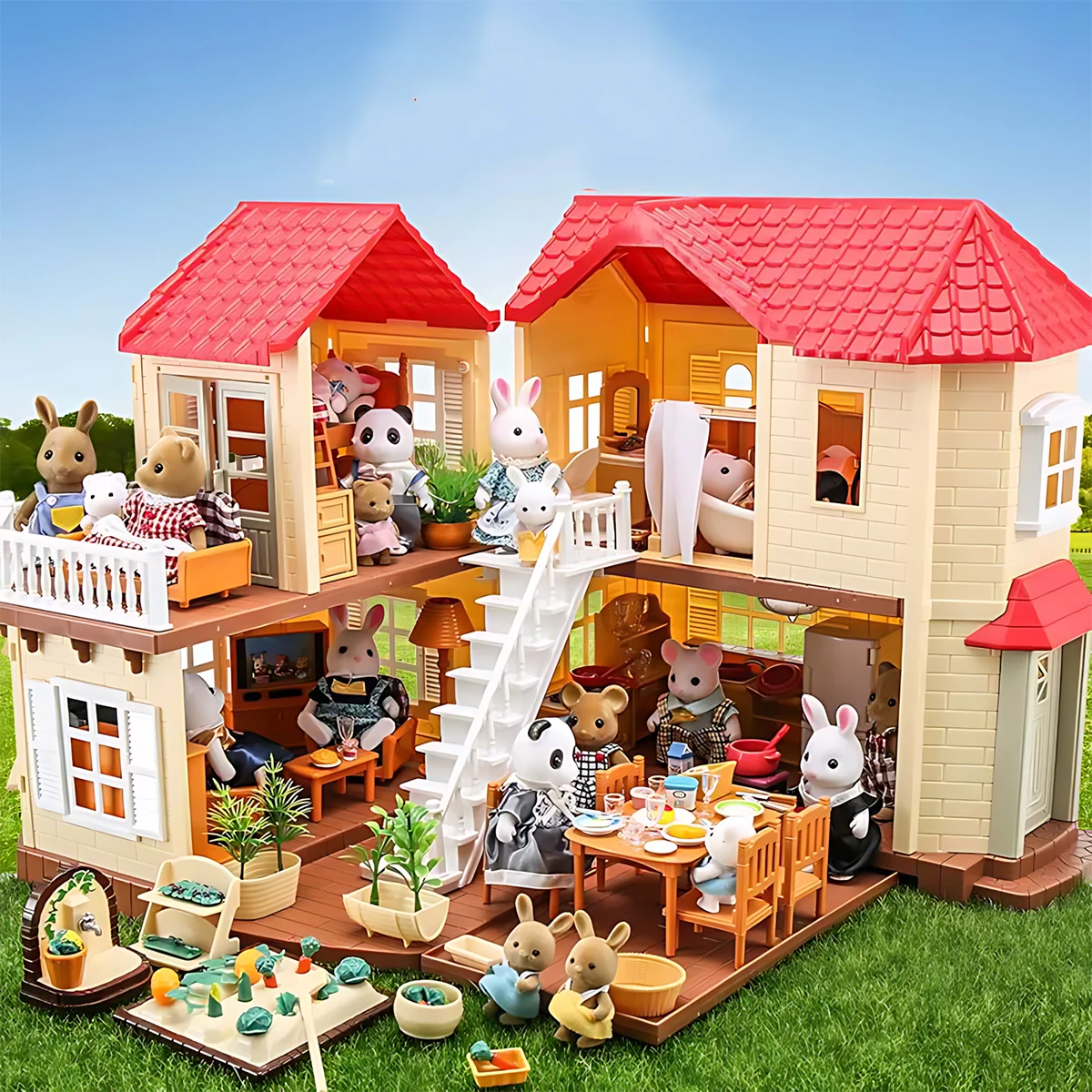 Dollhouse Furniture Set - Miniature Furniture 1:12 Dollhouse Kitchen Livingroom