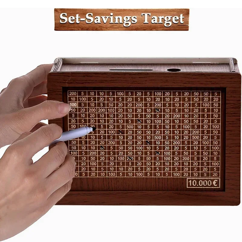 Saving Goal Wooden Money Bank  - Kids Toys Drawers ulasan dan harga