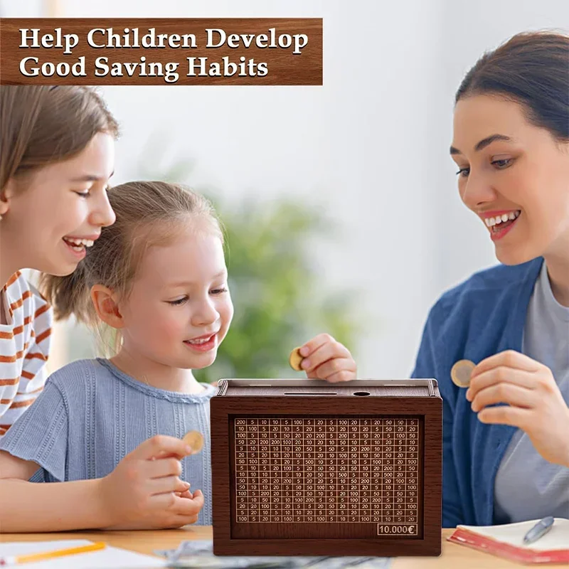 Saving Goal Wooden Money Bank  - Kids Toys Drawers ulasan dan harga