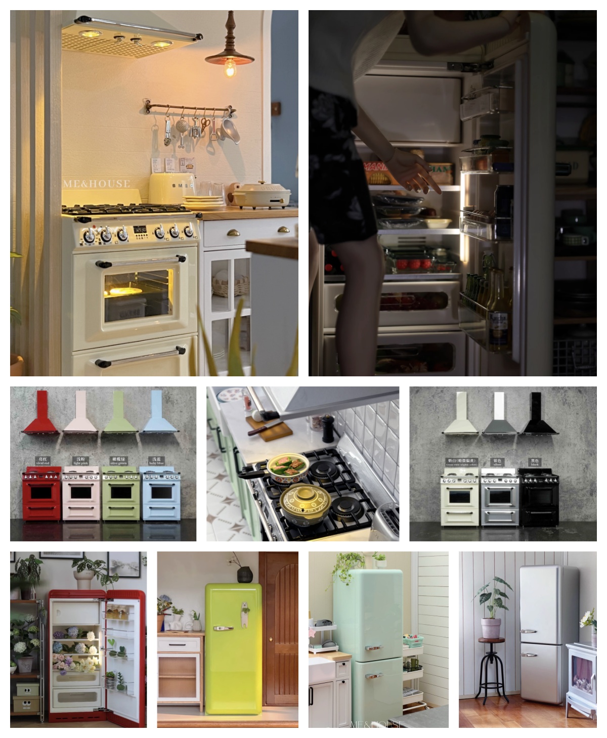 1/6 Modern Miniature Kitchen F - Dollhouse Furniture Set ulasan dan harga