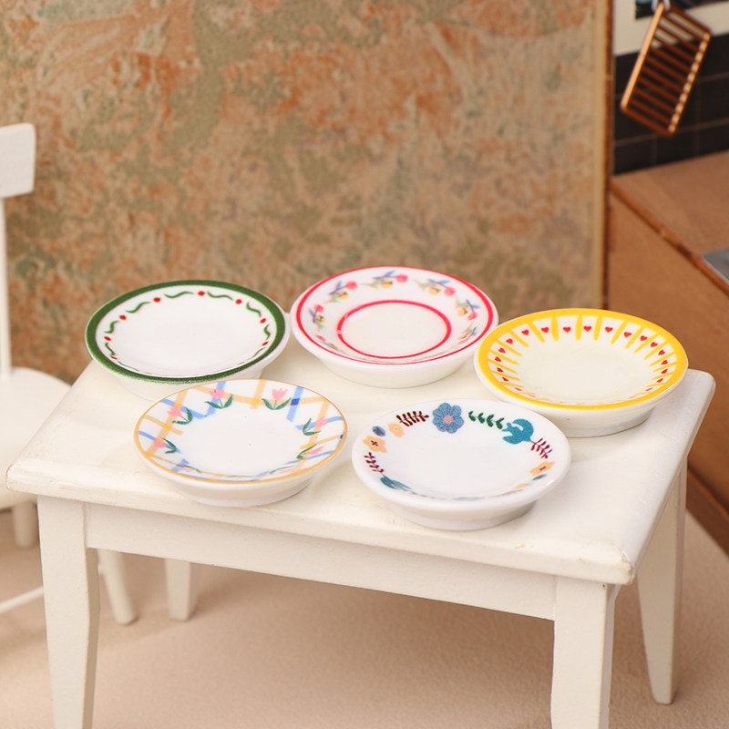 5Pcs 1/12 Dollhouse Mini Plate - Dollhouse Furniture Set ulasan dan harga