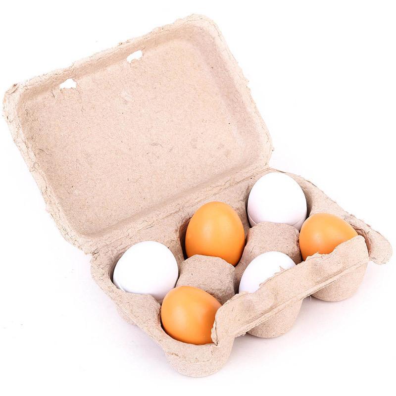 6Pcs Kitchen Wooden Artificial - Kids Toys Play Egg ulasan dan harga