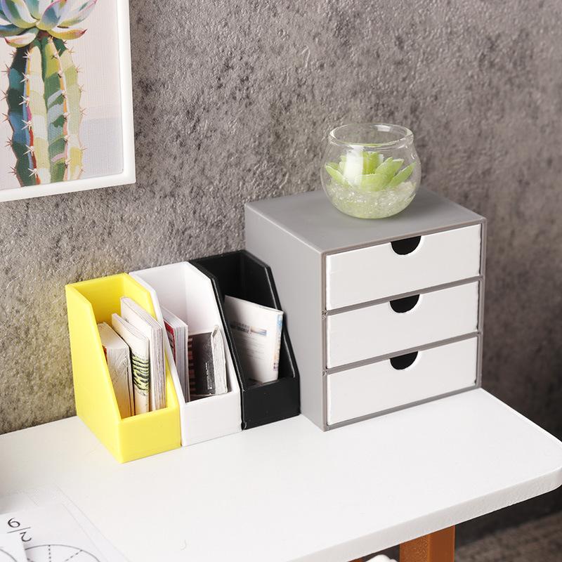 Miniature Wooden Bookcase Doll - Kids Toys Drawers ulasan dan harga