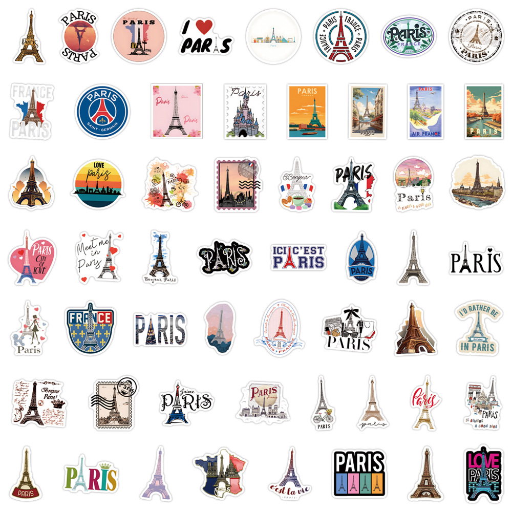 110PCSFrance Paris Stickers Tr - Kids Toys Paris ulasan dan harga