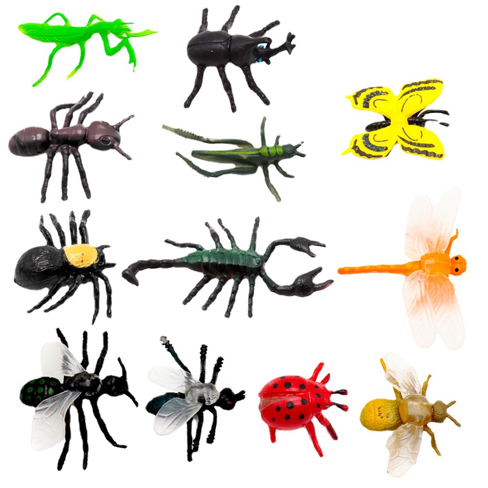 12pcs Simulation Funny Insect  - Kids Quirky Toys ulasan dan harga
