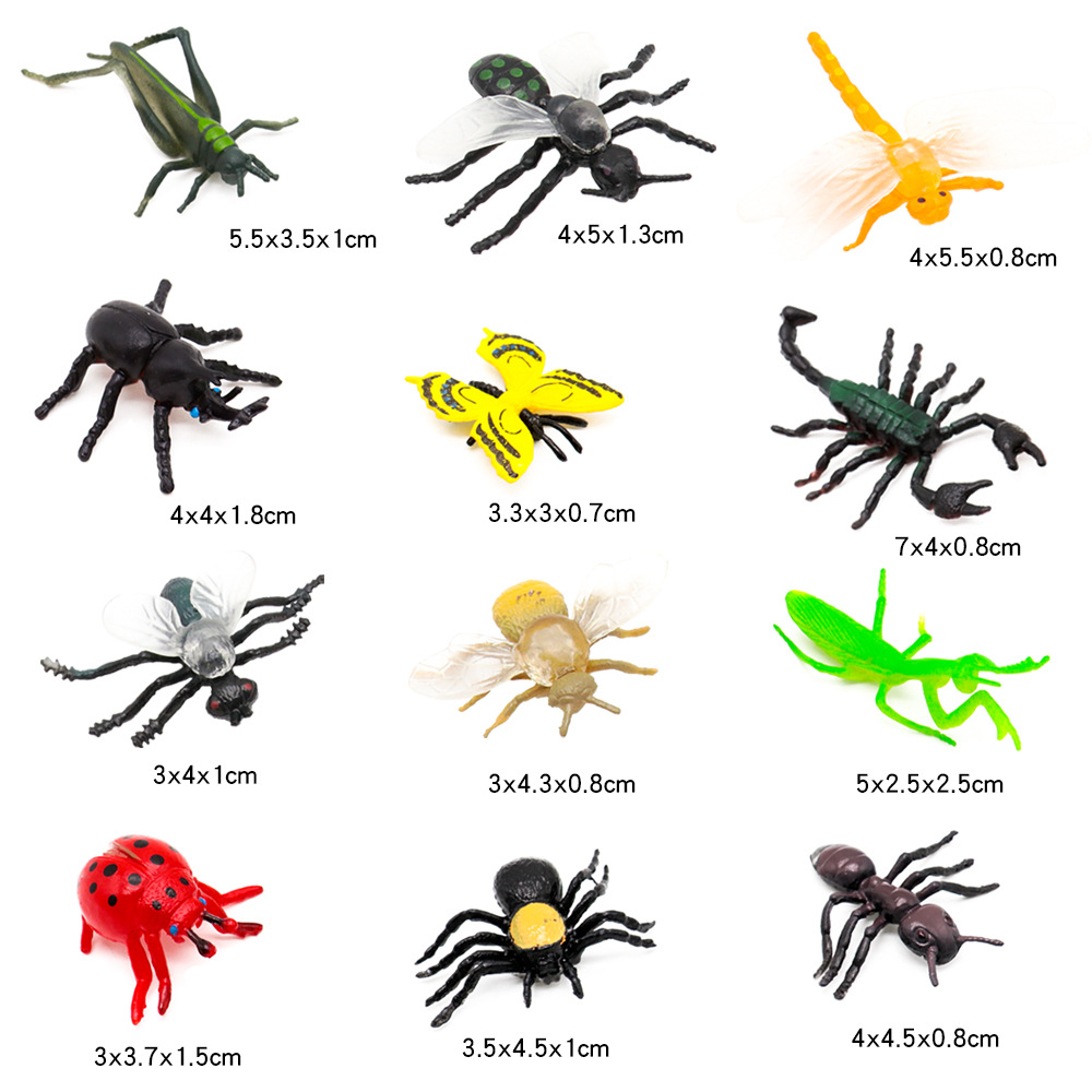 12pcs Simulation Funny Insect  - Kids Quirky Toys ulasan dan harga