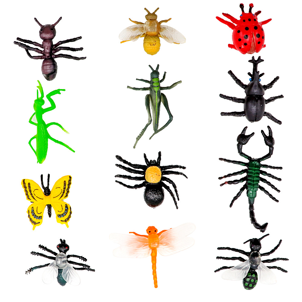 12pcs Simulation Funny Insect  - Kids Quirky Toys ulasan dan harga