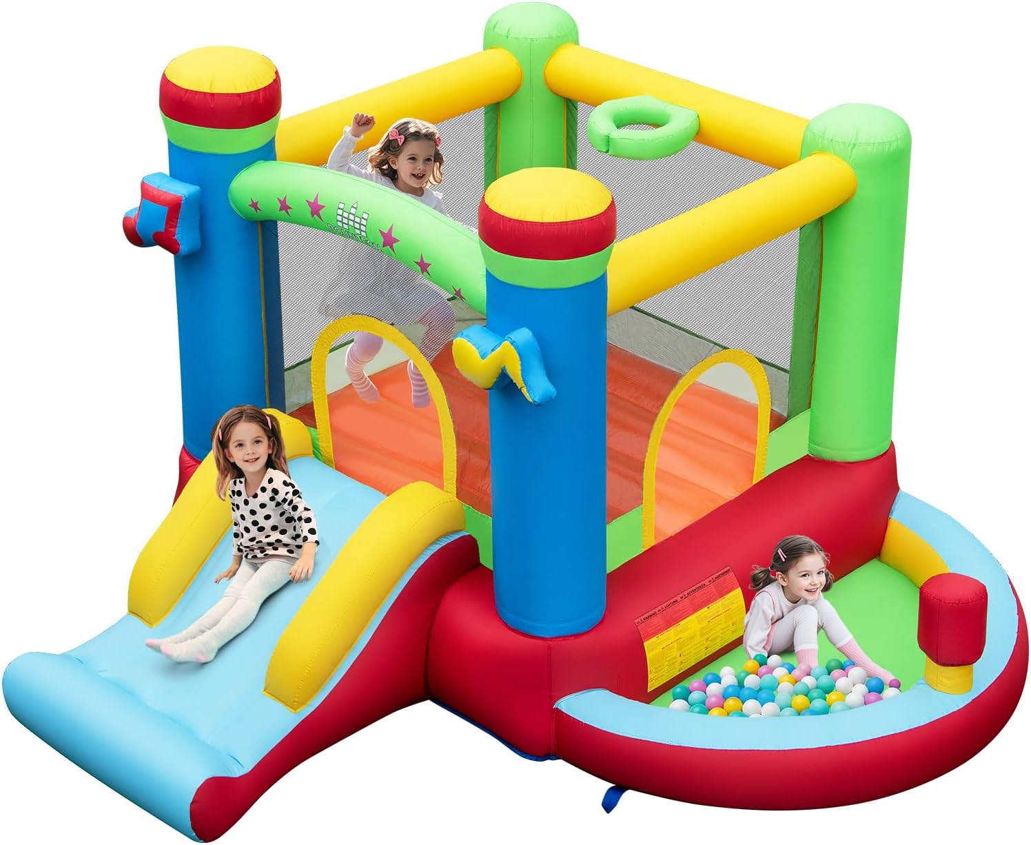 Inflatable Bounce House with B - Basketball Hoop Kids Indoor ulasan dan harga