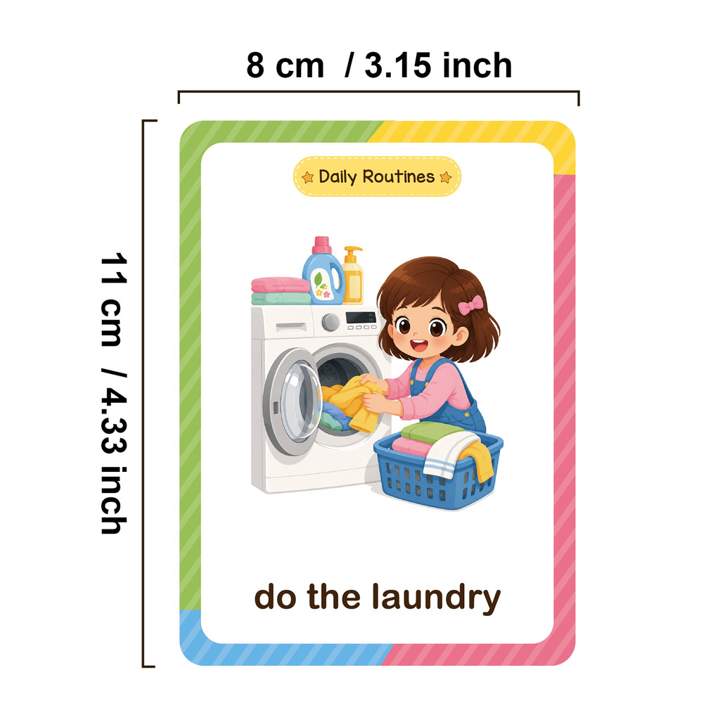 38 Words Daily Routines Learni - Educational Flash Card ulasan dan harga