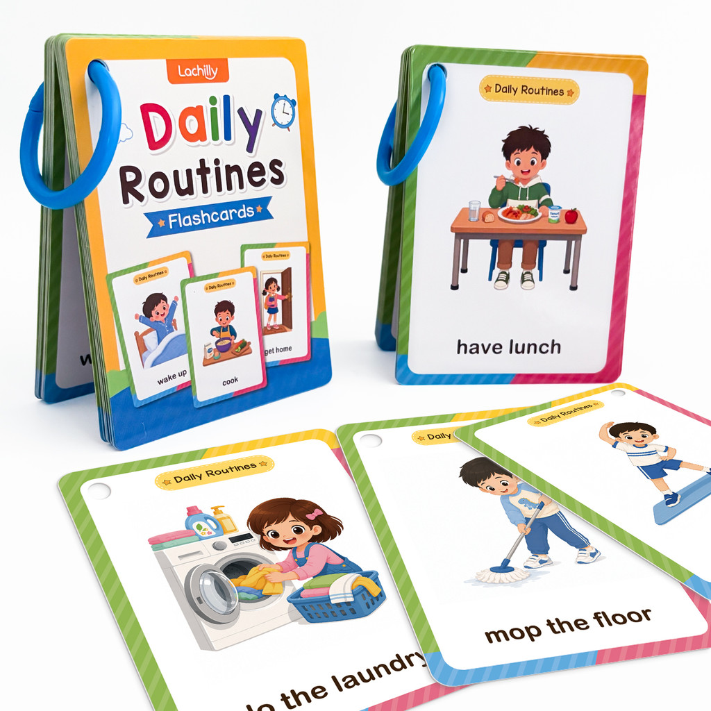 38 Words Daily Routines Learni - Educational Flash Card ulasan dan harga