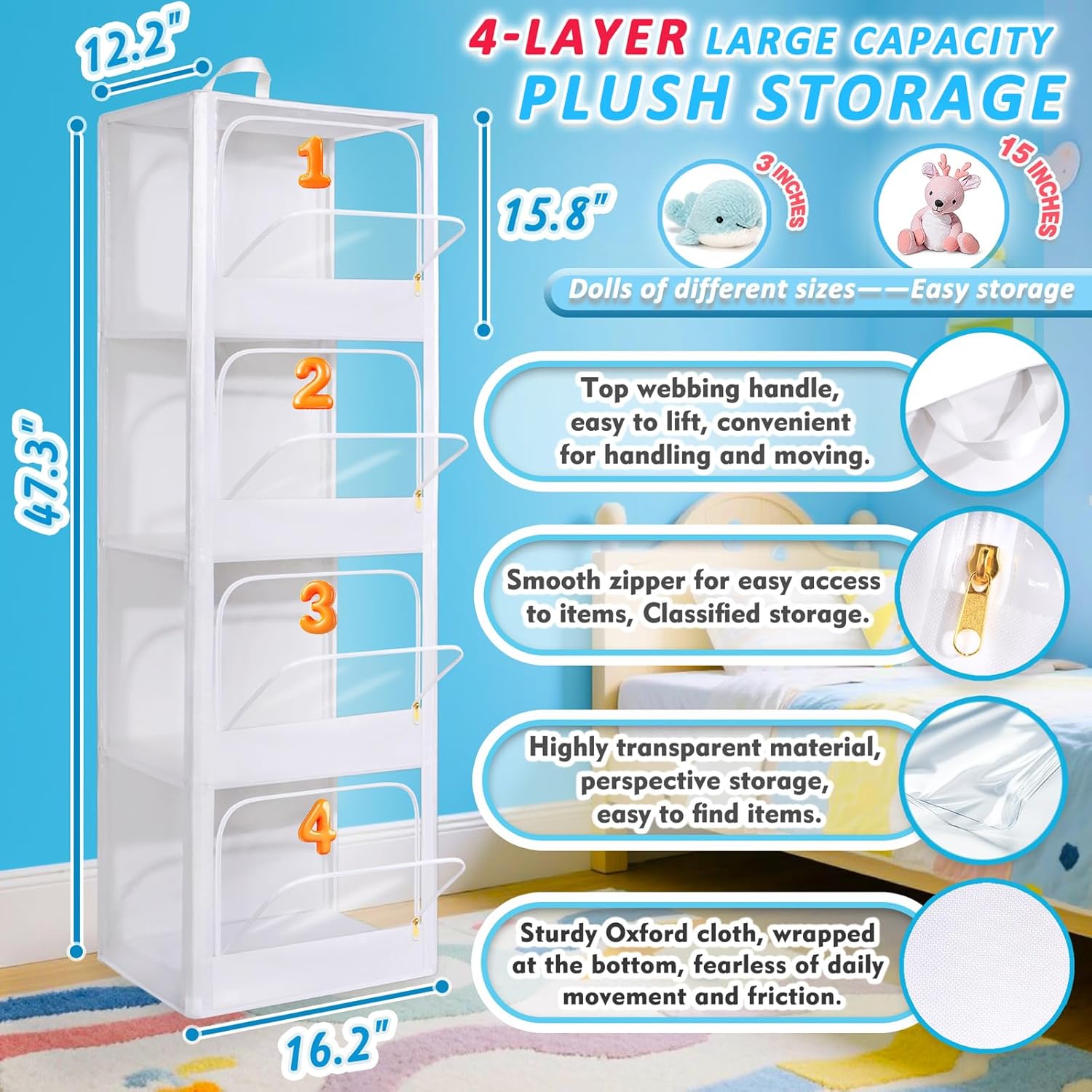 4-Tier Transparent Zipper Dust - Kids' Toy ulasan dan harga