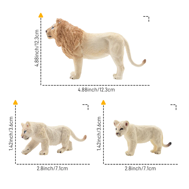 6Pcs Simulation White Lion Fam - Sandbox Play Set ulasan dan harga