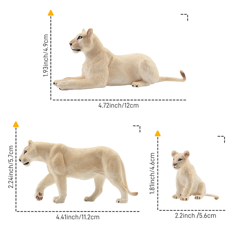 6Pcs Simulation White Lion Fam - Sandbox Play Set ulasan dan harga